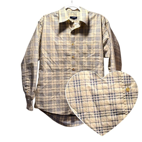 Burberry Other - Burberry London Nova Check Blue & Cream Plaid Long Sleeve Button Dress Shirt